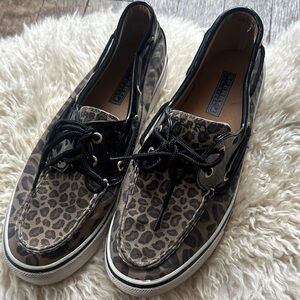 Sperry Women's Leopard Print Sneakers - Black and Brown
